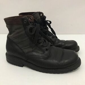 Frye Black and Brown Leather Lace-Up Boots